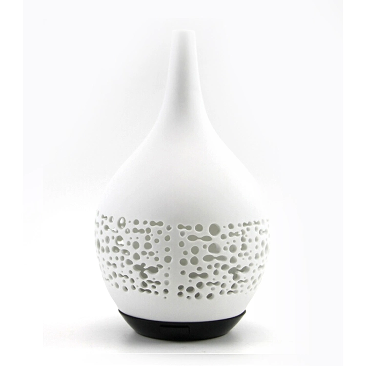 White Ceramic Special Design 120ml Ultrasonic Essential Oil Aroma Diffuser with Cool Mist