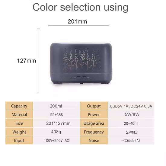 Difusor de aroma de chama de fogo 3D 180ml Umidificador portátil Difusor de fogo Mini difusor de ar de chama